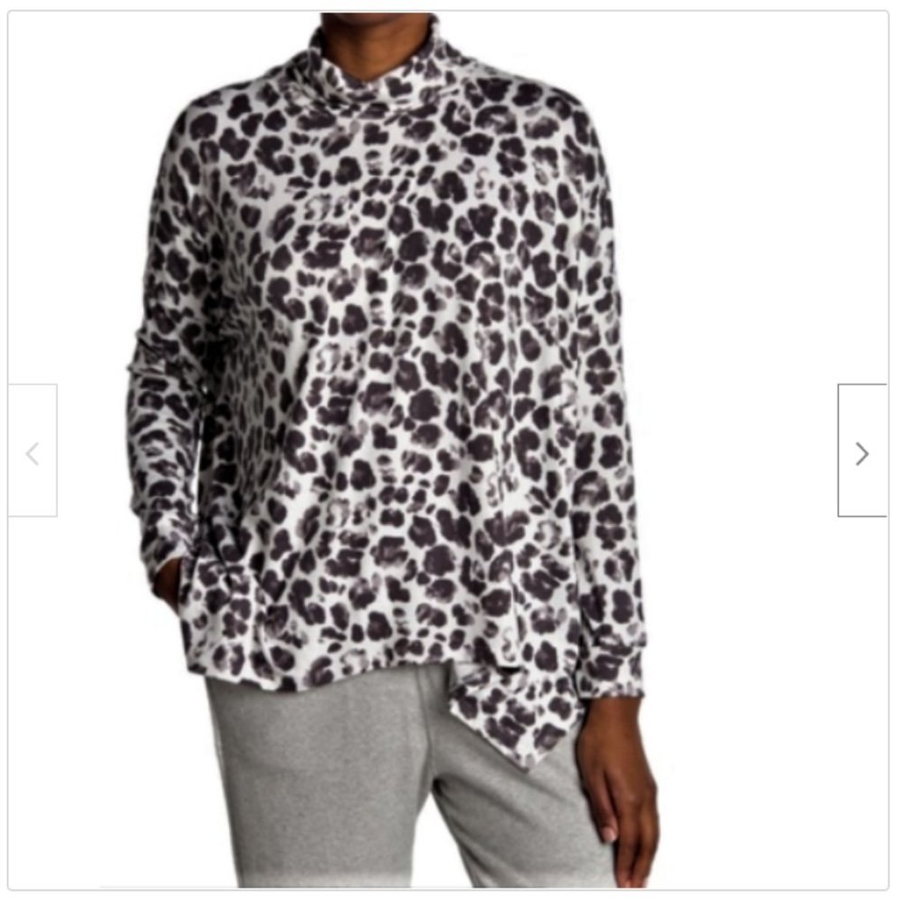 C & C California Women's Mock Neck White Black Top